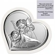 Srebrny obrazek aniołek anioł stróż dla dziecka chrzest GRAWER