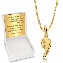 Złoty łańcuszek 333 medalik złoto komunia chrzest grawer