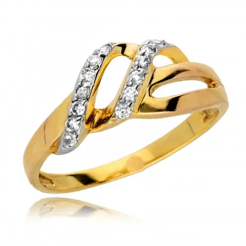 Śliczny ażurowy pierścionek złoto 585