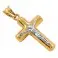 Złoty duży wisiorek krzyż krzyżyk z postacią 585