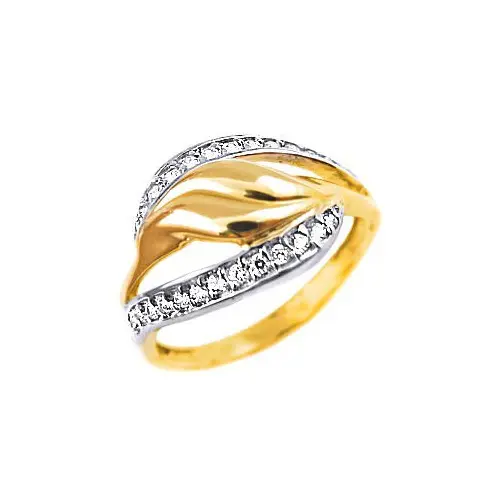 Złoty ażurowy szeroki pierścionek złoto 585