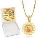 Złoty Łańcuszek 585 Medalik Złoto Komunia Chrzest