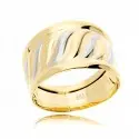 Złoty pierścionek 585 szeroki bogaty wzór GRAWER
