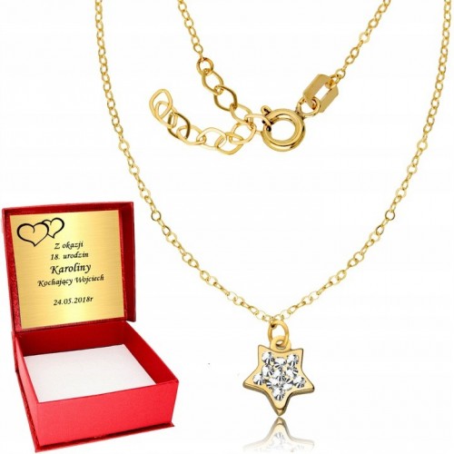 Złoty Łańcuszek 585 Naszyjnik Skrzydło Anioła