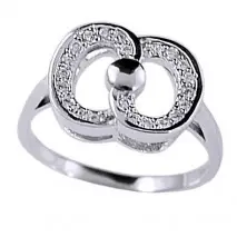 Srebrny pierścionek nieskończoność z cyrkoniami srebro 925