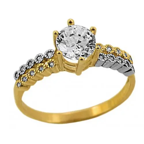 Złoty zaręczynowy pierścionek brylantowy złoto 333