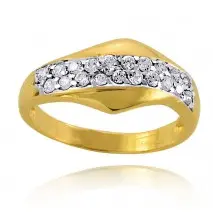 Zaręczynowy pierścionek z cyrkoniami złoto 585