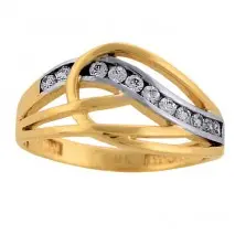 Ażurowy szeroki pierścionek złoto 585
