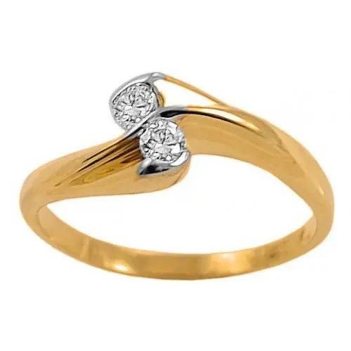 Złoty zaręczynowy pierścionek brylantowy 333