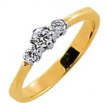 Zaręczynowy pierścionek trzy cyrkonie złoto 585
